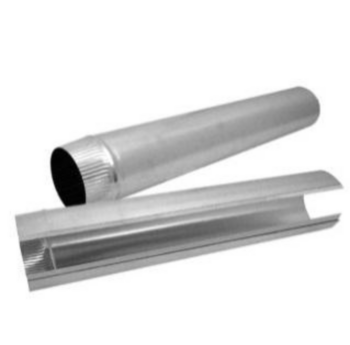 Duct Pipe, Joint Snap Lock, 14 in, 60 in LG, 28 gauge THK