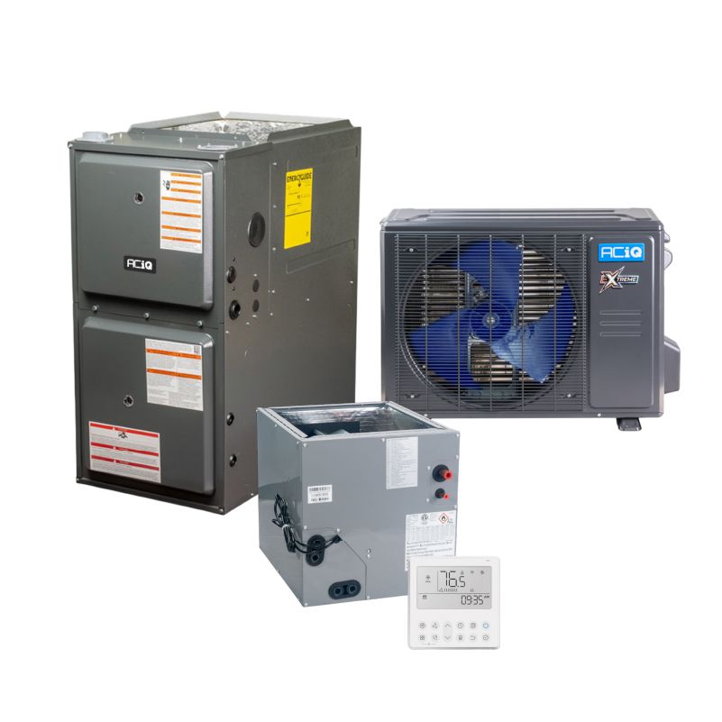 ACIQ Hybrid 2 Ton 16 SEER2 96% AFUE 40,000 BTU Furnace and High Efficiency Heat Pump System | Extreme Series - R454B - Upflow/Horizontal