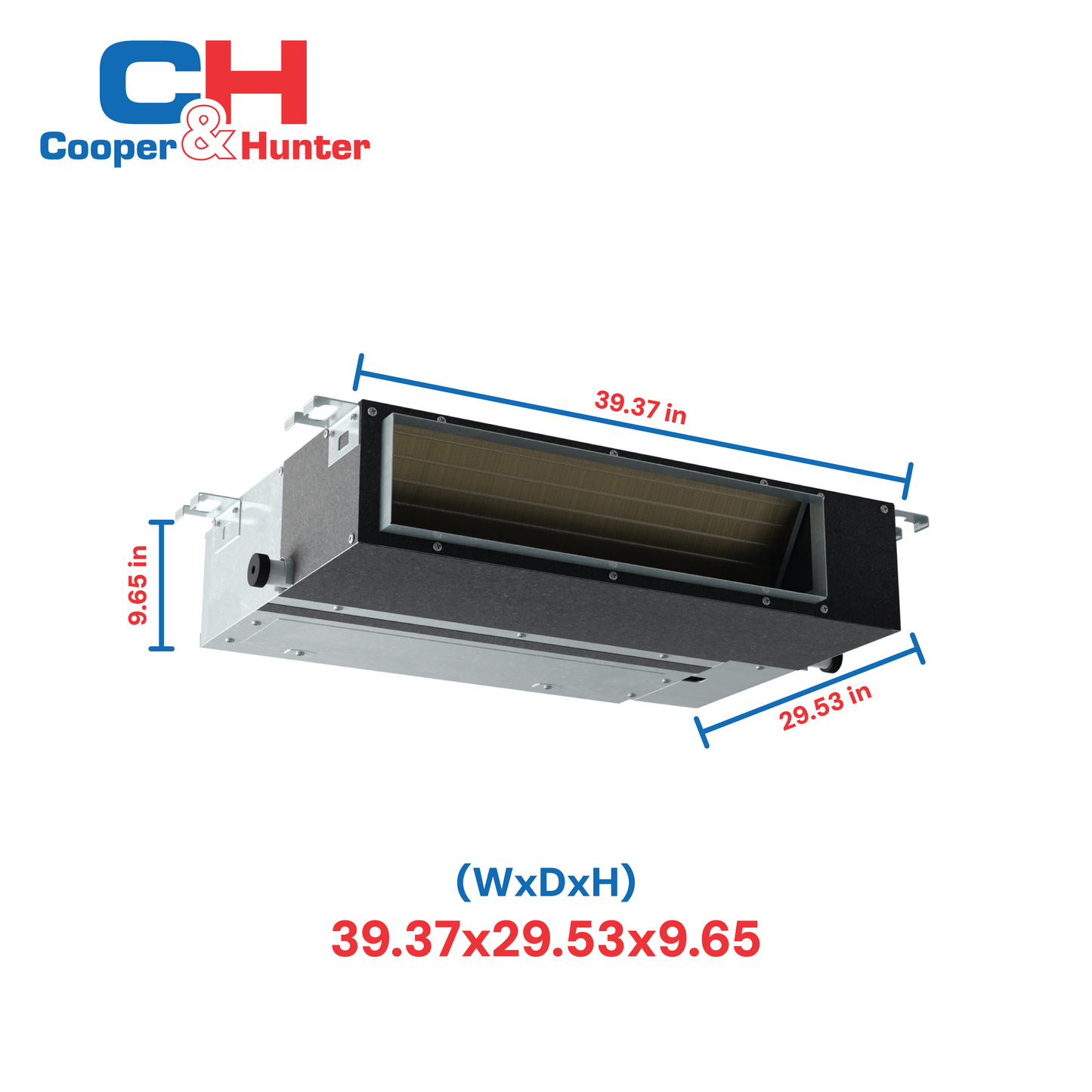 Cooper&Hunter 24,000 BTU Hyper Single Zone Slim Duct Ducted Minisplit Heat Pump System R454B 230V
