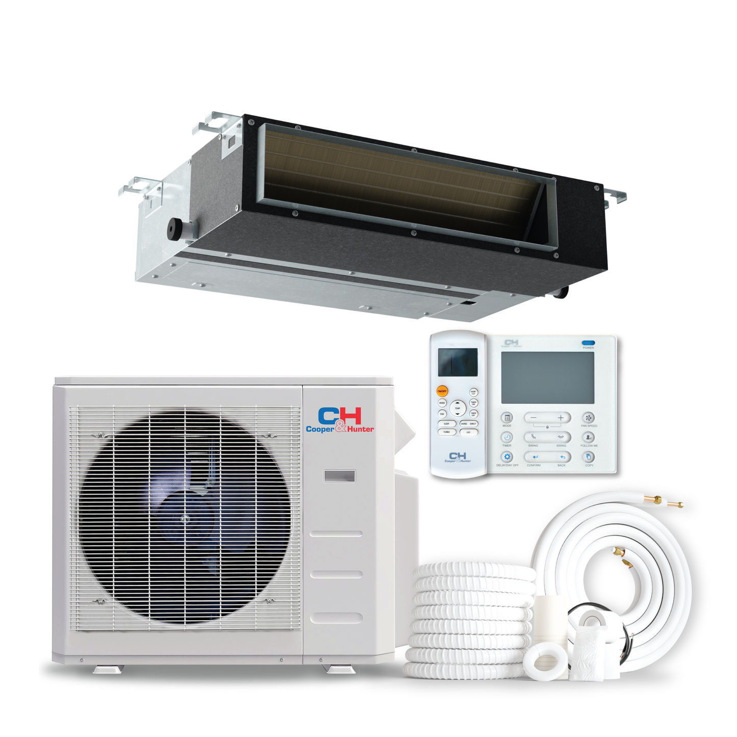 Cooper&Hunter 9,000 BTU Single Zone Slim Duct Ducted Minisplit Heat Pump System R410A  230V