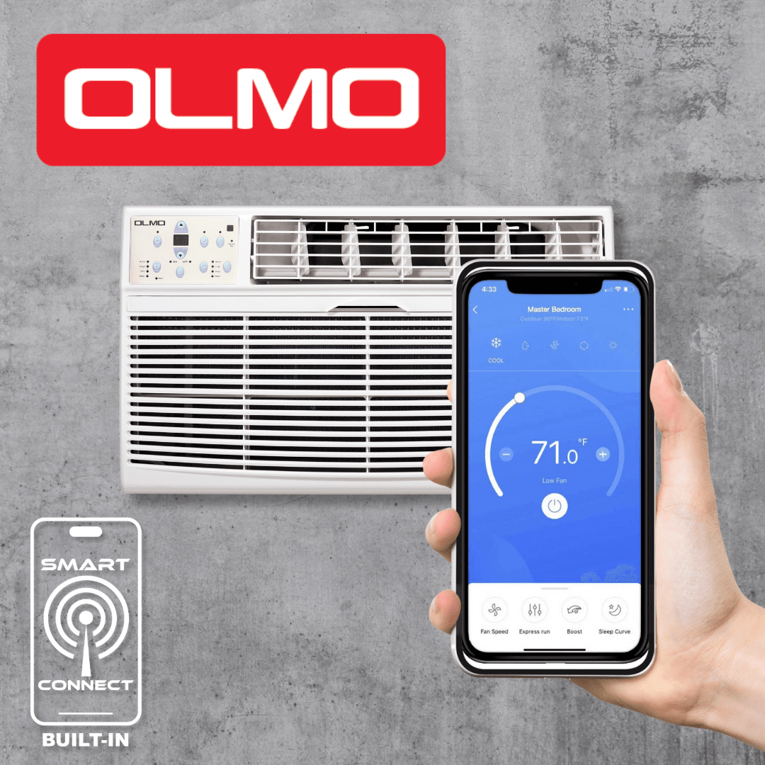 Olmo 12,000 BTU Smart Window / TTW Through-Wall AC – Cool Only 230V