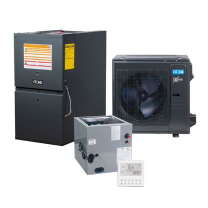 ACIQ Hybrid 2.5 Ton 16 SEER2 80% AFUE 80,000 BTU Furnace and High Efficiency Low NOx Heat Pump System | Extreme Series - R454B - Downflow/Horizontal