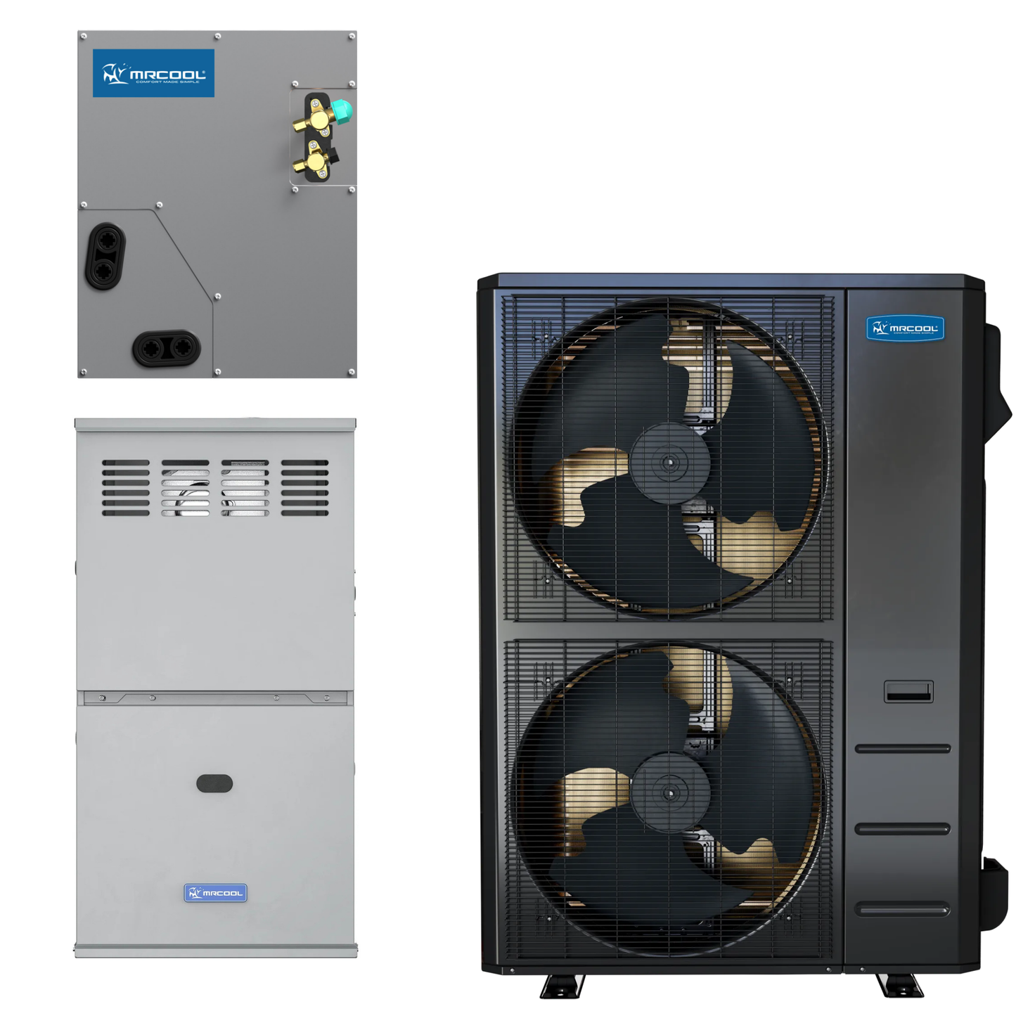 MRCOOL 5 Ton Central Universal Air Conditioner and 80% AFUE, 120K BTU 24.5" Gas Furnace Split System - Upflow, Horizontal, or Downflow