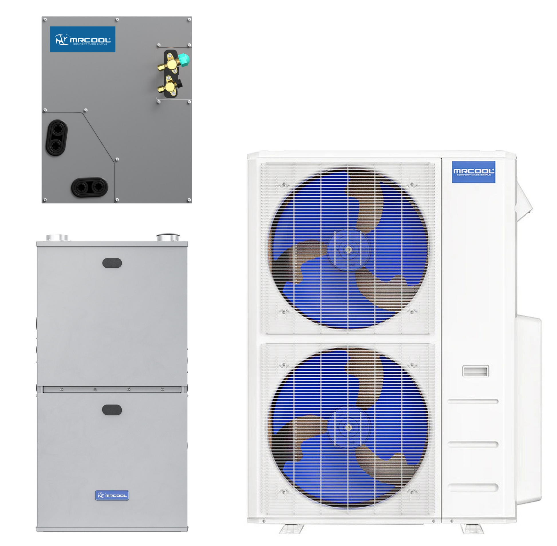 MRCOOL 5 Ton Central Hyper Heat Air Conditioner and 96% AFUE, 120K BTU 24.5" Gas Furnace Split System - Upflow or Horizontal