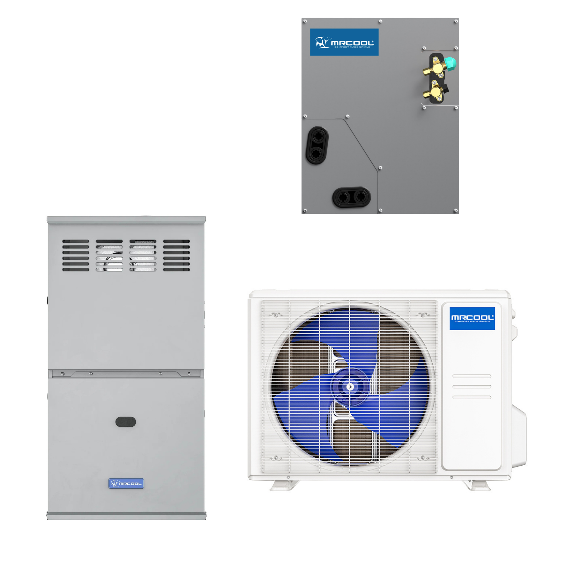 MRCOOL 2.5 Ton Central VersaPro Air Conditioner and 80% AFUE, 60K BTU 17.5" Gas Furnace Split System - Upflow, Horizontal, or Downflow