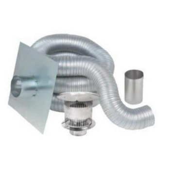 Chimney Liner Kit, 4 in Dia, 4 in WD, 45 ft LG, Alum