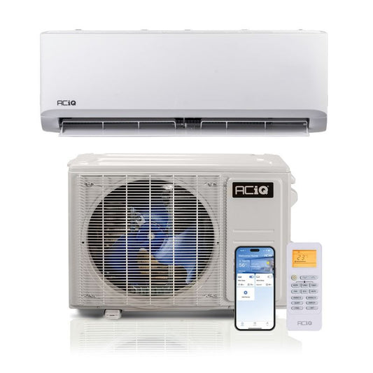 ACIQ 12,000 BTU ACIQ Standard 23.1 SEER2 Single Zone Wall Mount Mini Split Heat Pump System - R454B | 230V