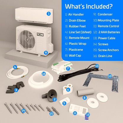 ACIQ 9,000 BTU ACIQ Essentials 20 SEER2 Single Zone Wall Mount Mini Split Heat Pump System - R454B | 230V