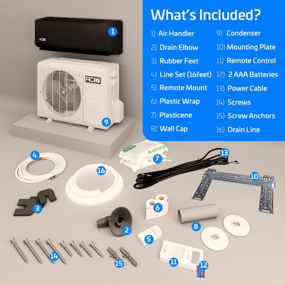 ACIQ 24,000 BTU ACIQ Essentials 21 SEER2 Single Zone Wall Mount Mini Split Heat Pump System - R454B | 230V