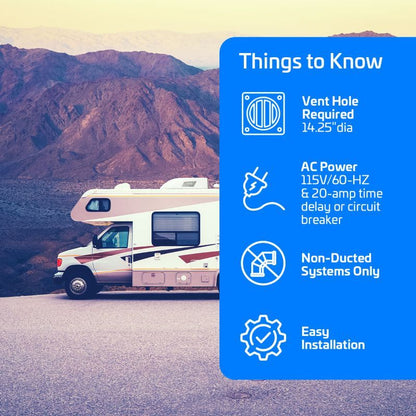 ACIQ RV Air Conditioner 15,000 BTU Rooftop with Heat Pump, Non-Ducted, 115V – Camper RV Rooftop AC – White