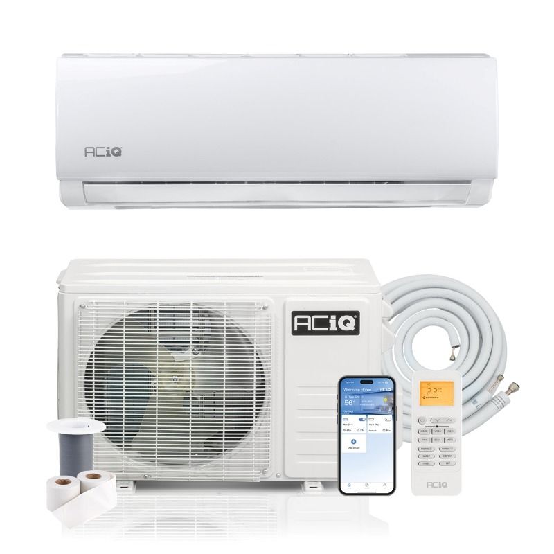 ACIQ 9,000 BTU ACIQ Essentials 19 SEER2 Single Zone Wall Mount Mini Split Heat Pump System - R454B | 115V