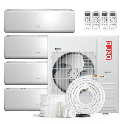 Olmo Sierra 5-Zone Ductless Mini Split AC & Heat Pump 42000 BTU (9K+12K+12K+12K+12K), Wall Mount Units, 230V