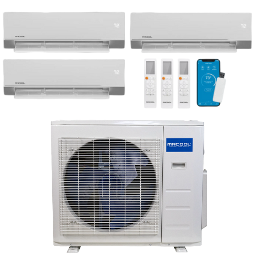 MRCOOL Olympus 4th Generation 3-Zone Ductless Mini Split AC & Heat Pump 36000 BTU (9K+18K+18K), Wall Mount Units, 230V