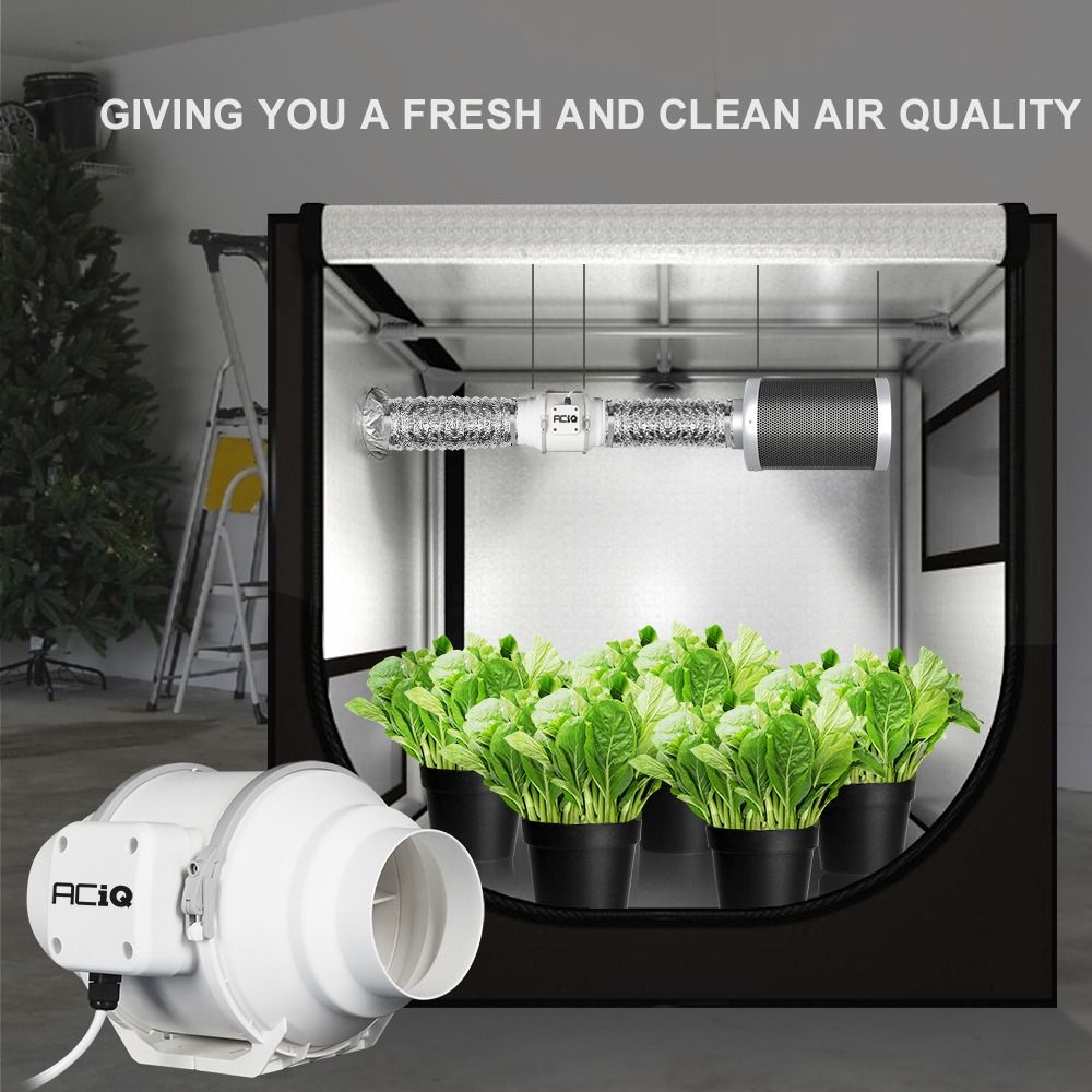 ACiQ 5 Inch Mixed Flow Inline Duct Fan - White