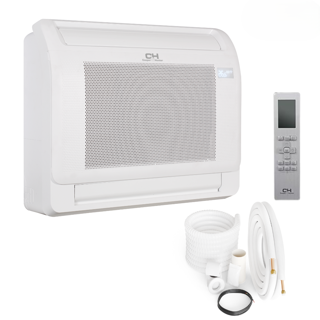 Cooper&Hunter 3-Zone Ductless Mini Split AC & Heat Pump 55000 BTU (18K+18K+18K), Floor Console Units, 230V - R410A