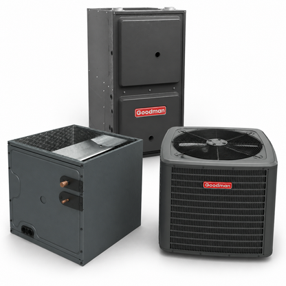 Goodman 3 Ton 14.3 SEER2 92% AFUE 100,000 BTU Gas Furnace and R32 Air Conditioner System - Upflow/Horizontal