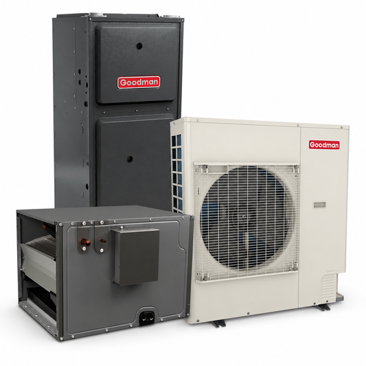 Goodman 5 Ton 16.0 SEER2 96% AFUE 80,000 BTU Gas Furnace and R32 Air Conditioner System - Downflow/Horizontal
