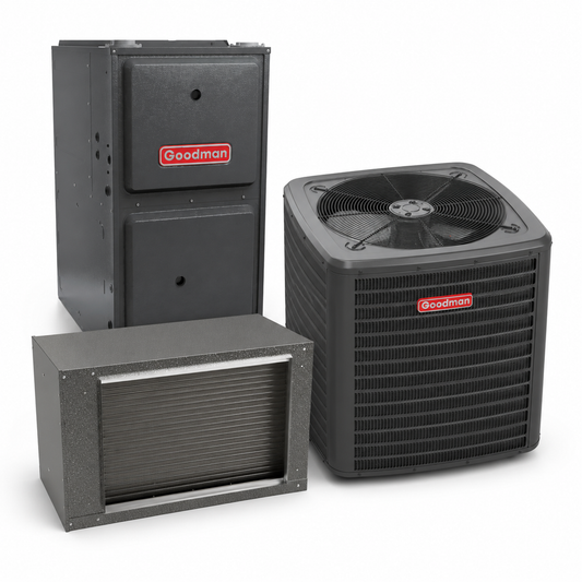 Goodman 1.5 Ton 13.4 SEER2 96% AFUE 60,000 BTU Gas Furnace and R32 Air Conditioner System - Upflow/Horizontal