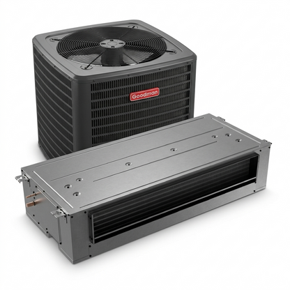 Goodman 2 Ton 14.3 SEER2 R32 Heat Pump System w/ 6kW Heat - R454B Inverter - Ceiling-Mounted