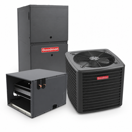 Goodman 2.5 Ton 14.3 SEER2 80% AFUE 60,000 BTU Gas Furnace and R32 Air Conditioner System - Upflow/Horizontal