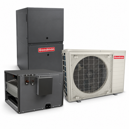 Goodman 5 Ton 16.0 SEER2 80% AFUE 80,000 BTU Furnace and High Efficiency Heat Pump System | Inverter - R32 - Downflow/Horizontal