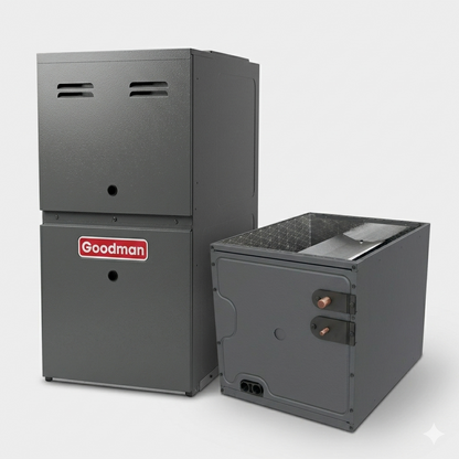Goodman 2.5 Ton 80% AFUE Furnace and Coil System - R32 - Upflow/Horizontal
