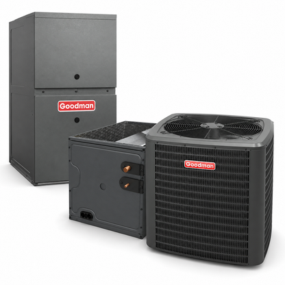 Goodman 2 Ton 14.5 SEER2 80% AFUE 60,000 BTU Furnace and High Efficiency Heat Pump System | Inverter - R32 - Upflow/Horizontal