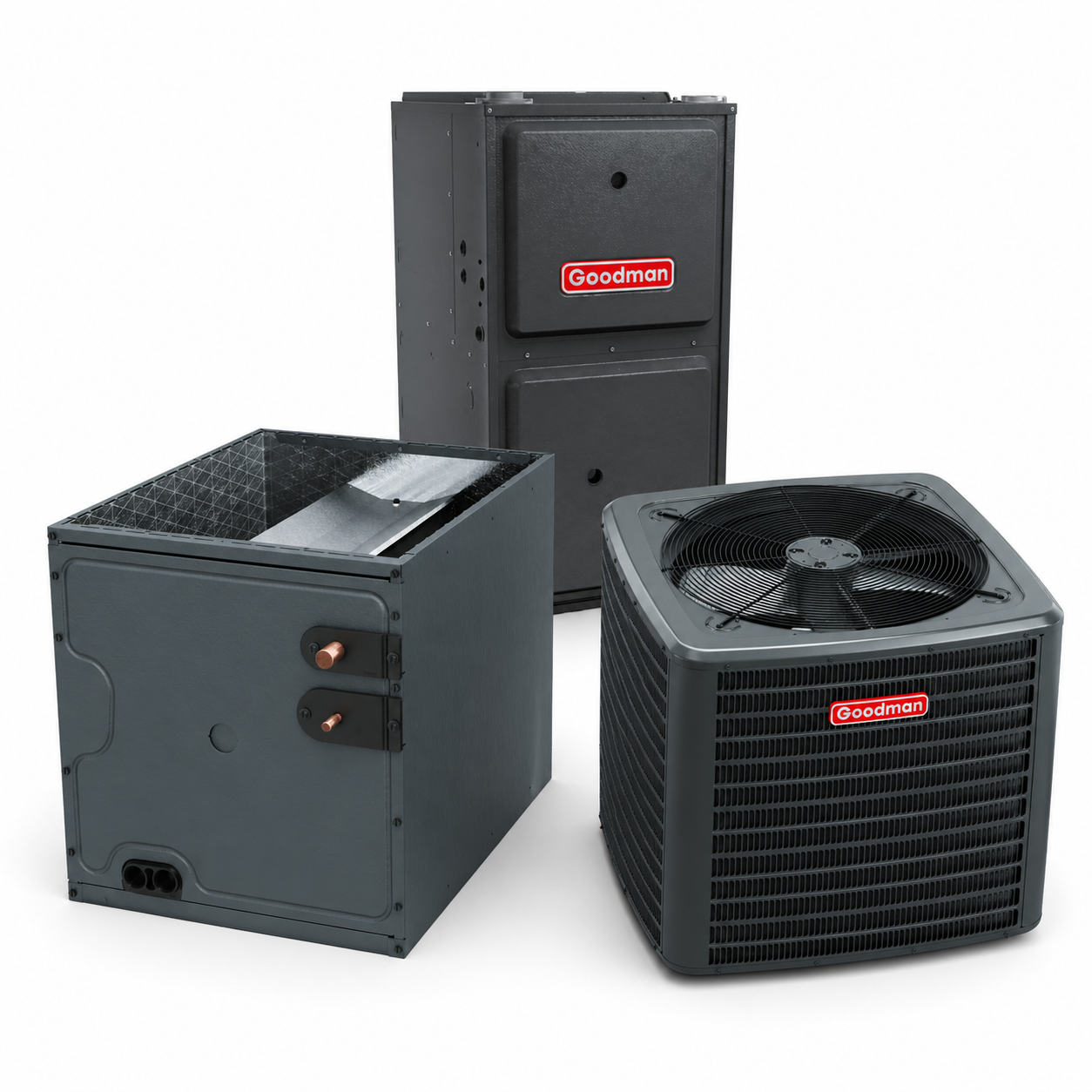 Goodman 3.5 Ton 14.3 SEER2 96% AFUE 100,000 BTU Gas Furnace and R32 Air Conditioner System - Upflow/Horizontal
