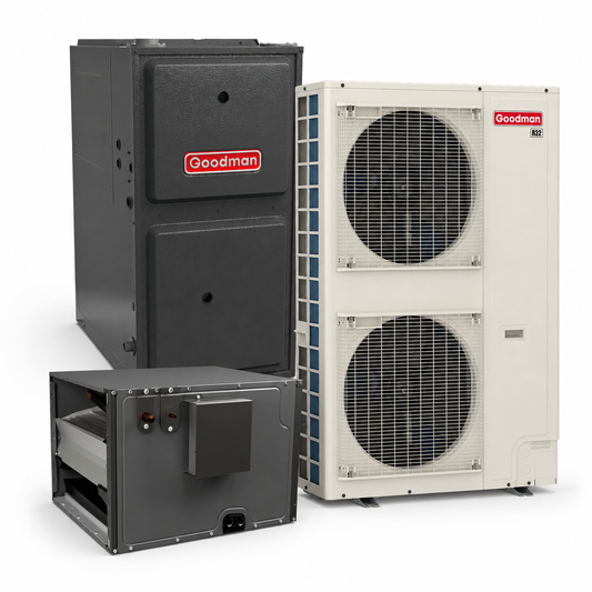 Goodman 5 Ton 16.0 SEER2 96% AFUE 80,000 BTU Furnace and High Efficiency Heat Pump System | Inverter - R32 - Upflow/Horizontal