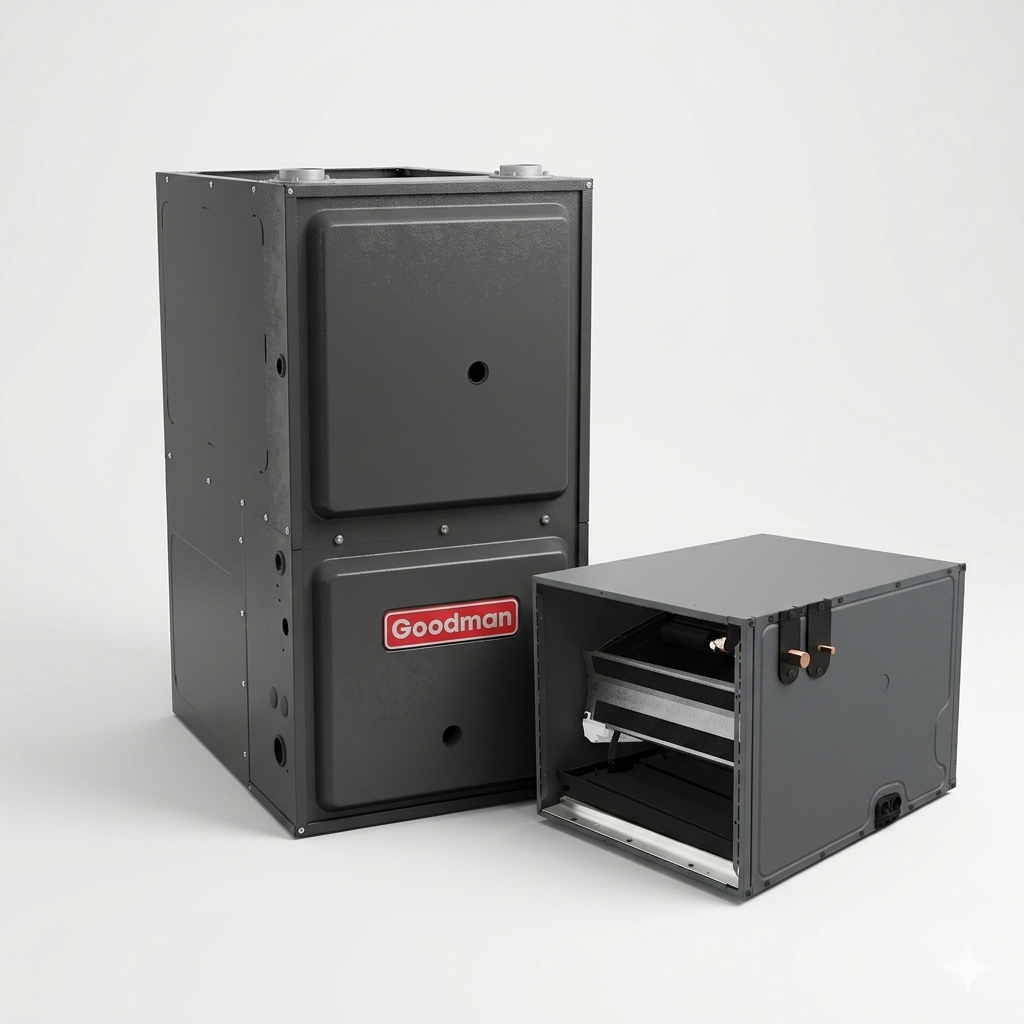 Goodman 2 Ton 96% AFUE Furnace and Coil System - R32 - Downflow/Horizontal