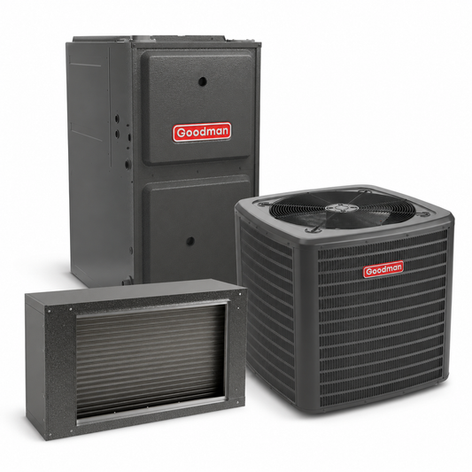 Goodman 2.5 Ton 14.5 SEER2 96% AFUE 80,000 BTU Gas Furnace and R32 Air Conditioner System - Upflow/Horizontal