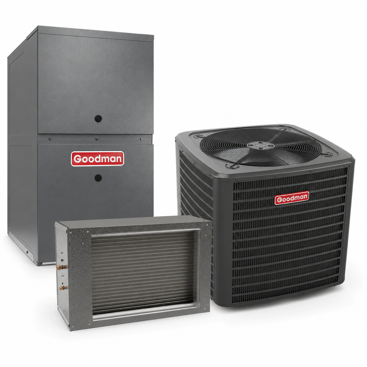 Goodman 2 Ton 14.5 SEER2 80% AFUE 60,000 BTU Gas Furnace and R32 Air Conditioner System - Upflow/Horizontal