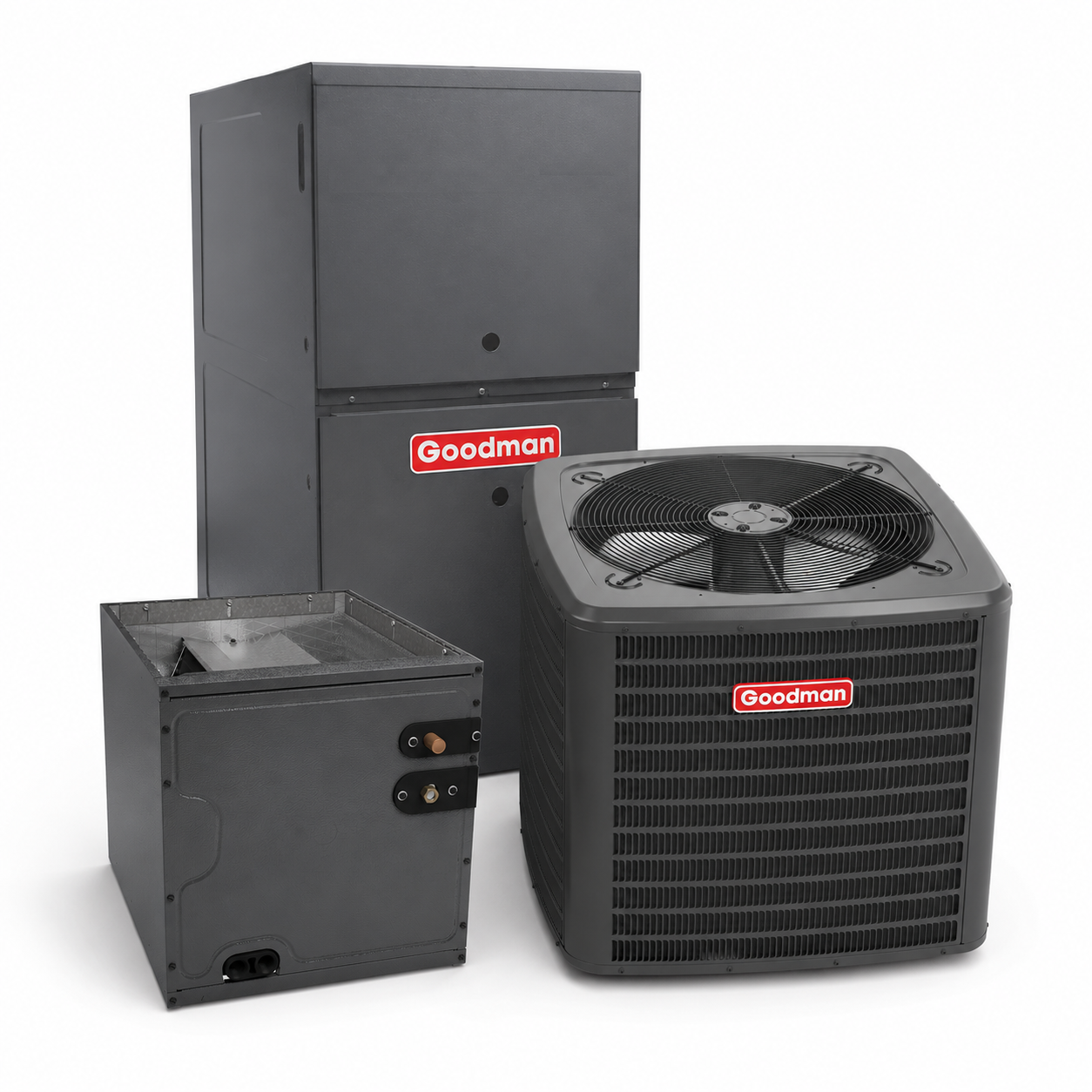 Goodman 2 Ton 13.8 SEER2 80% AFUE 60,000 BTU Gas Furnace and R32 Air Conditioner System - Upflow/Horizontal