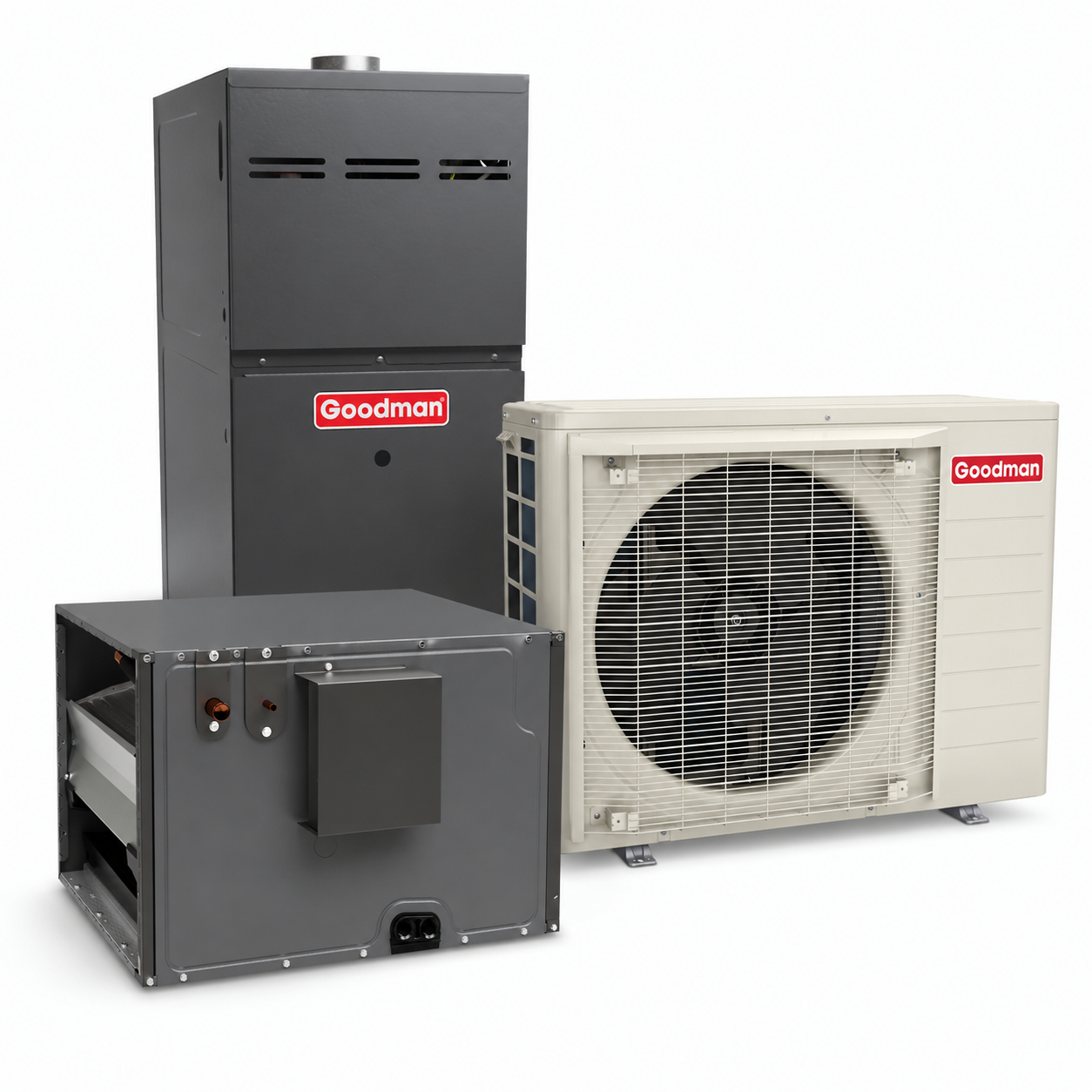 Goodman 2.5 Ton 17.5 SEER2 80% AFUE 60,000 BTU Gas Furnace and R32 Air Conditioner System - Upflow/Horizontal