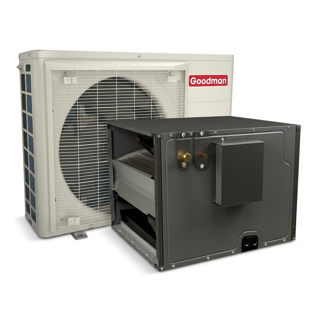 Goodman 3.5 Ton 17.0 SEER2 Central Heat Pump with 26 1/2' inch Horizontal Cased Coil | Inverter - R32