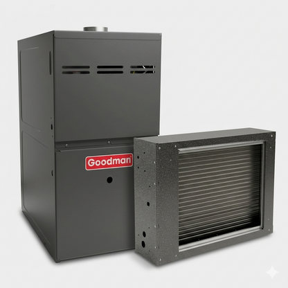 Goodman 2.5 Ton 80% AFUE Furnace and Coil System - R32 - Upflow/Horizontal