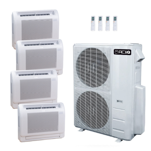 ACIQ 4-Zone Ductless Mini Split AC & Heat Pump 55000 BTU (12K+12K+18K+24K), Floor Console Units, 230V