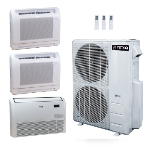 ACIQ 3-Zone Ductless Mini Split AC & Heat Pump 48000 BTU (9K+12K+12K), Floor Console Units, 230V