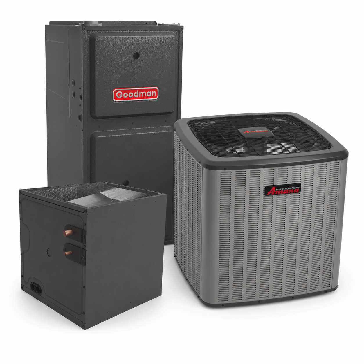 Goodman 2 Ton 17.5 SEER2 96% AFUE 60,000 BTU Furnace and High Efficiency Heat Pump System | Inverter - R32 - Upflow/Horizontal