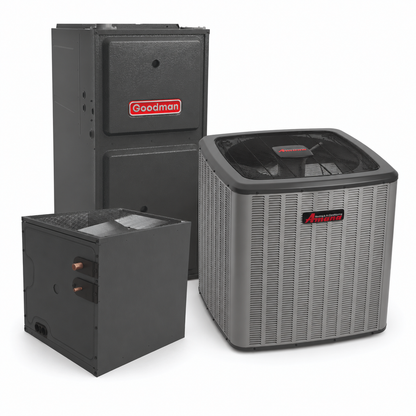 Goodman 2 Ton 17.5 SEER2 96% AFUE 60,000 BTU Furnace and High Efficiency Heat Pump System | Inverter - R32 - Upflow/Horizontal