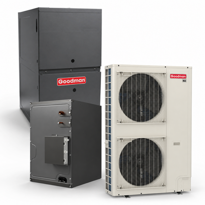 Goodman 5 Ton 17.0 SEER2 80% AFUE 80,000 BTU Furnace and High Efficiency Heat Pump System | Inverter - R32 - Upflow/Horizontal