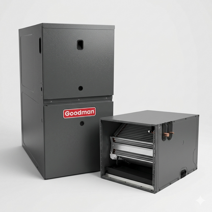 Goodman 2.5 Ton 80% AFUE Furnace and Coil System - R32 - Upflow/Horizontal