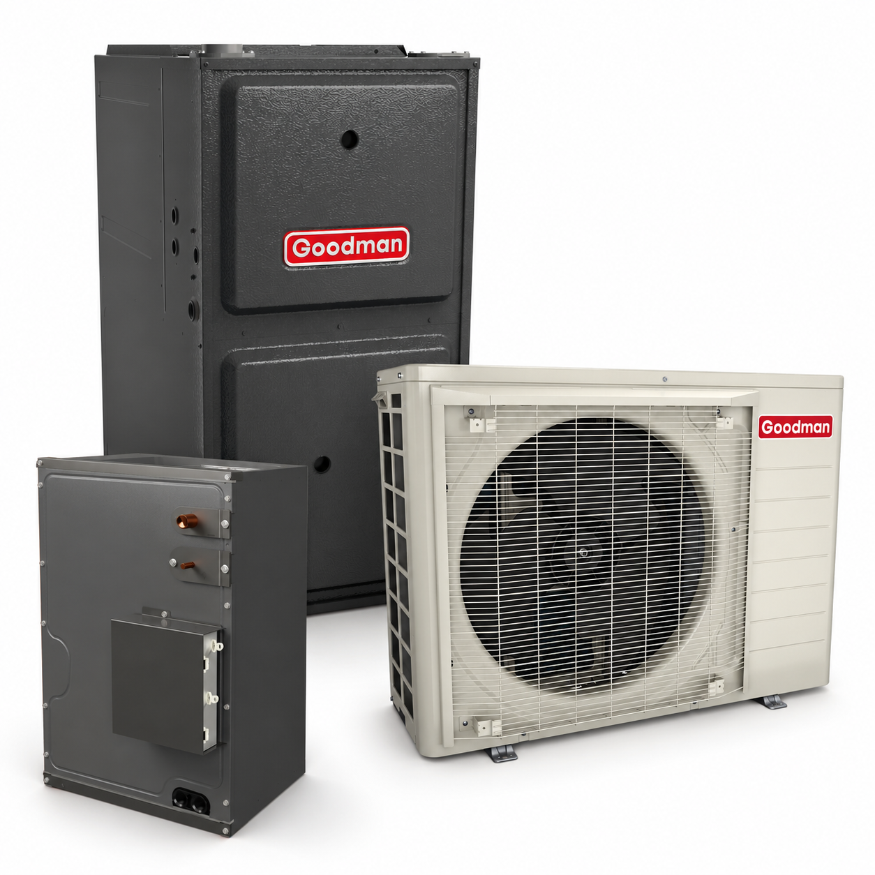 Goodman 2 Ton 18.0 SEER2 96% AFUE 60,000 BTU Gas Furnace and R32 Air Conditioner System - Upflow/Horizontal