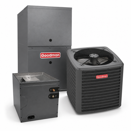 Goodman 2 Ton 13.8 SEER2 80% AFUE 80,000 BTU Gas Furnace and R32 Air Conditioner System - Upflow/Horizontal
