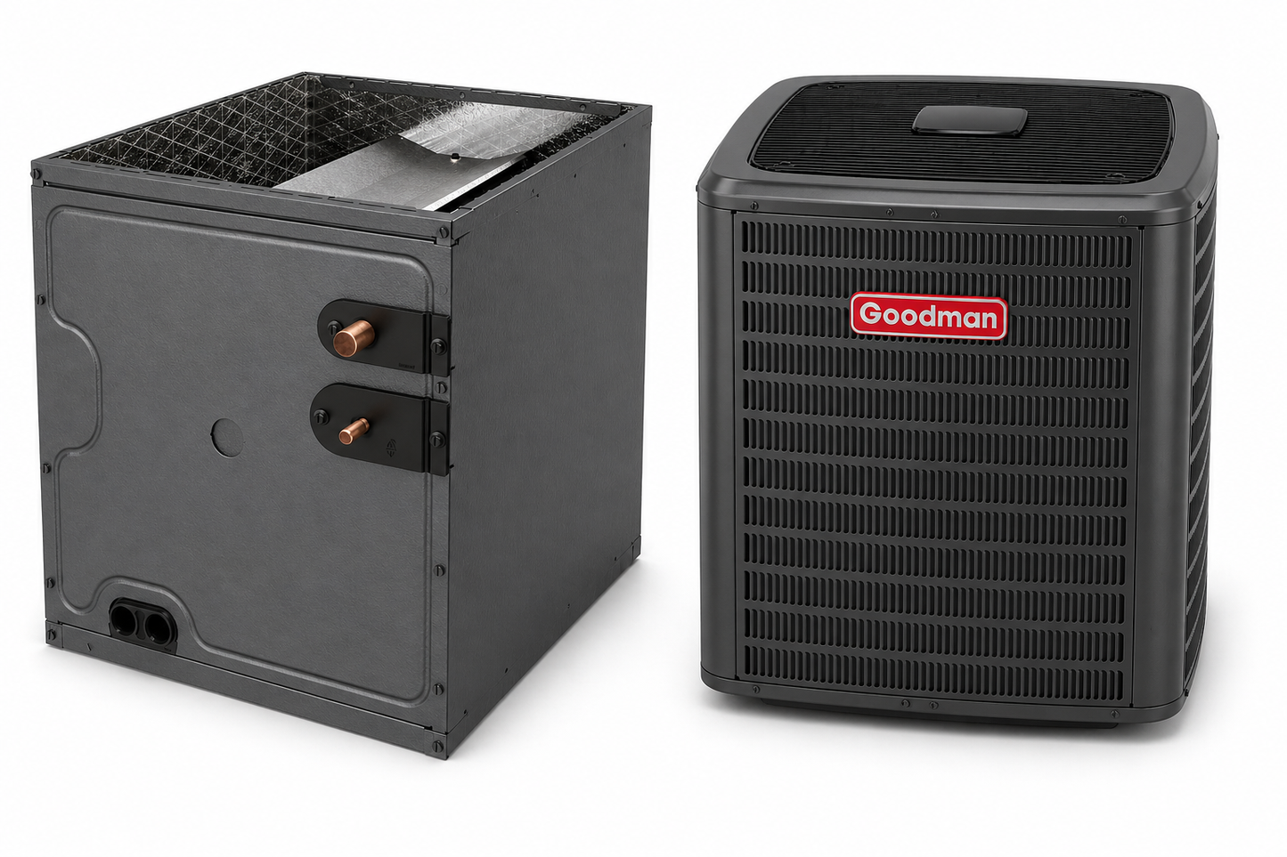 Goodman 2 Ton 15.2 SEER2 Central Air Conditioner Split with 17 1/2' inch Upflow/Downflow Cased Coil- R32