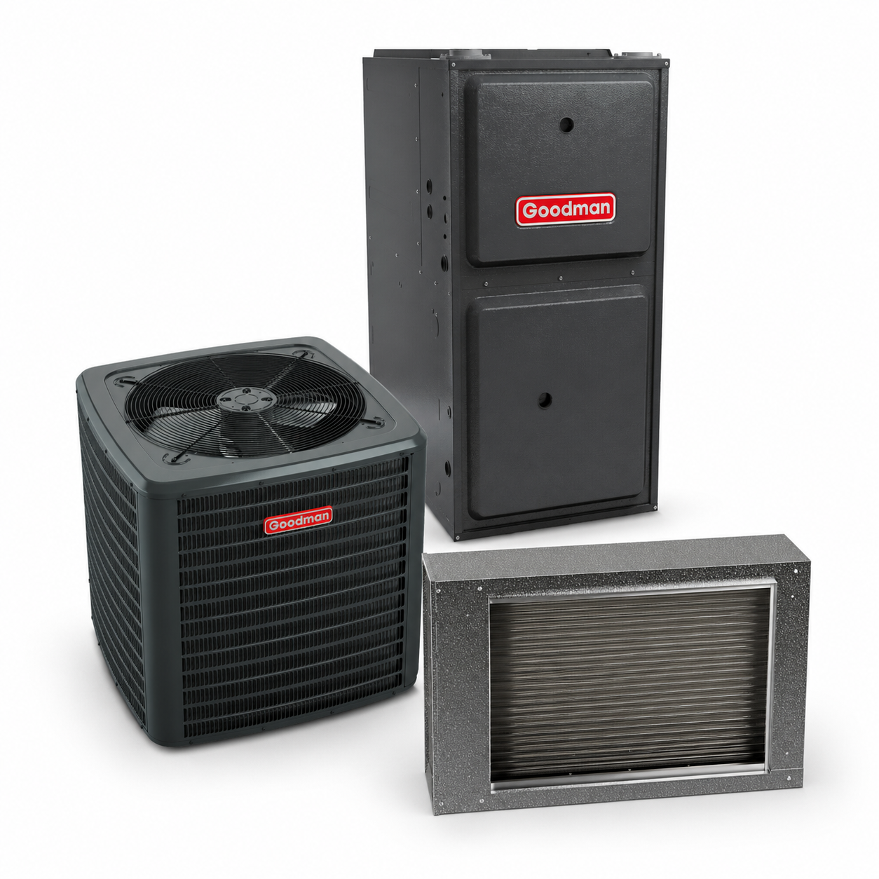 Goodman 3 Ton 14.3 SEER2 96% AFUE 60,000 BTU Gas Furnace and R32 Air Conditioner System - Upflow/Horizontal