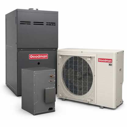 Goodman 2 Ton 19.0 SEER2 80% AFUE 80,000 BTU Gas Furnace and R32 Air Conditioner System - Upflow/Horizontal