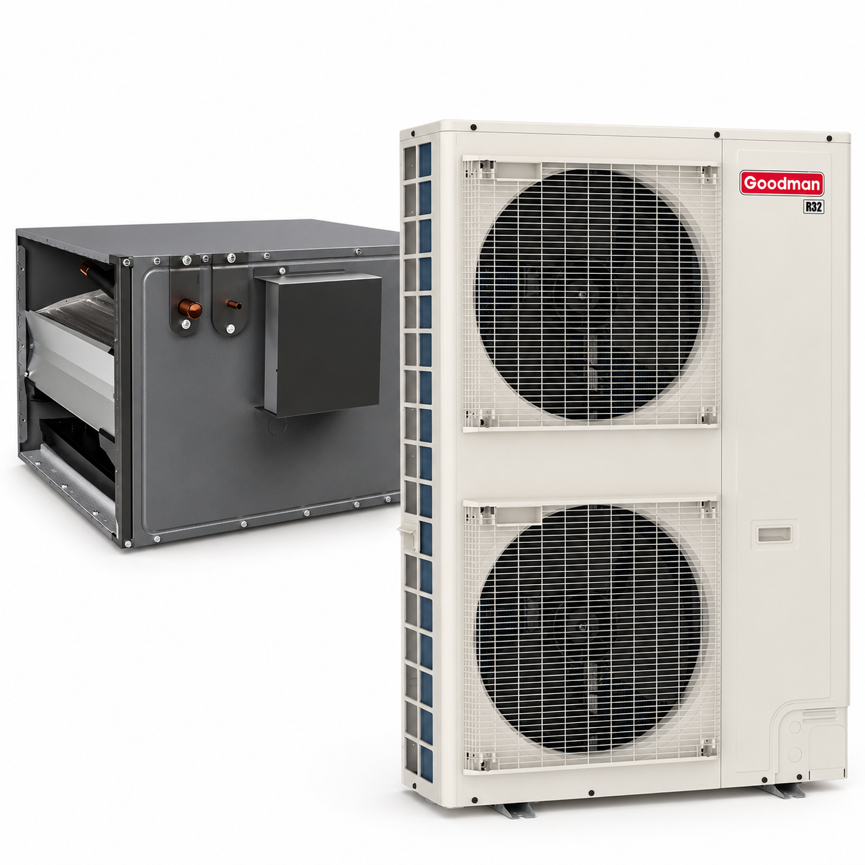 Goodman 5 Ton 16.0 SEER2 Central Heat Pump with 26 1/2' inch Horizontal Cased Coil | Inverter - R32