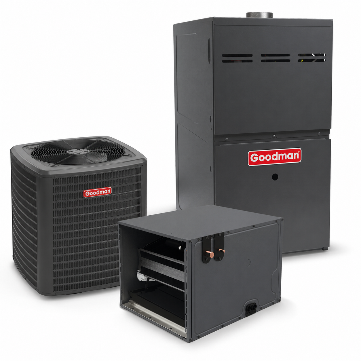 Goodman 3 Ton 14.3 SEER2 80% AFUE 60,000 BTU Gas Furnace and R32 Air Conditioner System - Upflow/Horizontal
