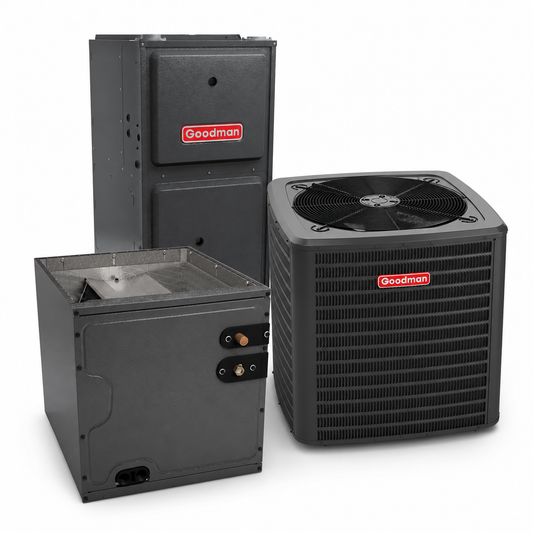 Goodman 2 Ton 13.8 SEER2 97% AFUE 60,000 BTU Gas Furnace and R32 Air Conditioner System - Upflow/Horizontal